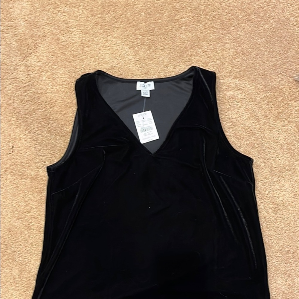 J.Crew Black Velvet Sleeveless Top (NWT)
